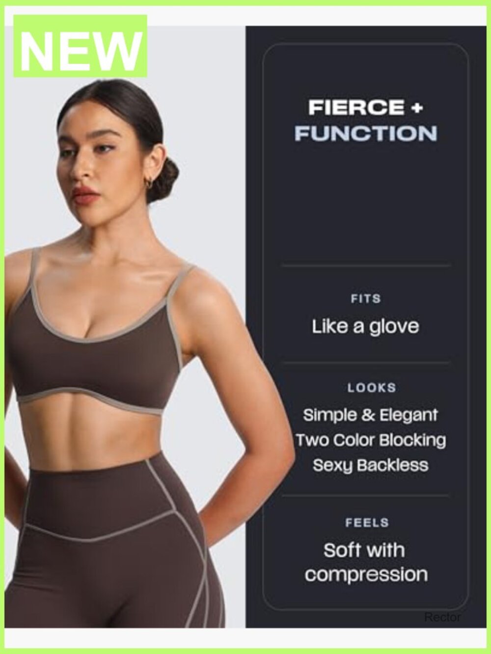 Color Block Sports Bra Strappy Back Yoga Crop Tank Workout Fitness - Picture 4 of 7